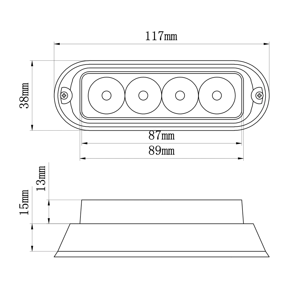 Haibang Blue Tir 4 LED Strobe Grille Lighthead for Auto Motor