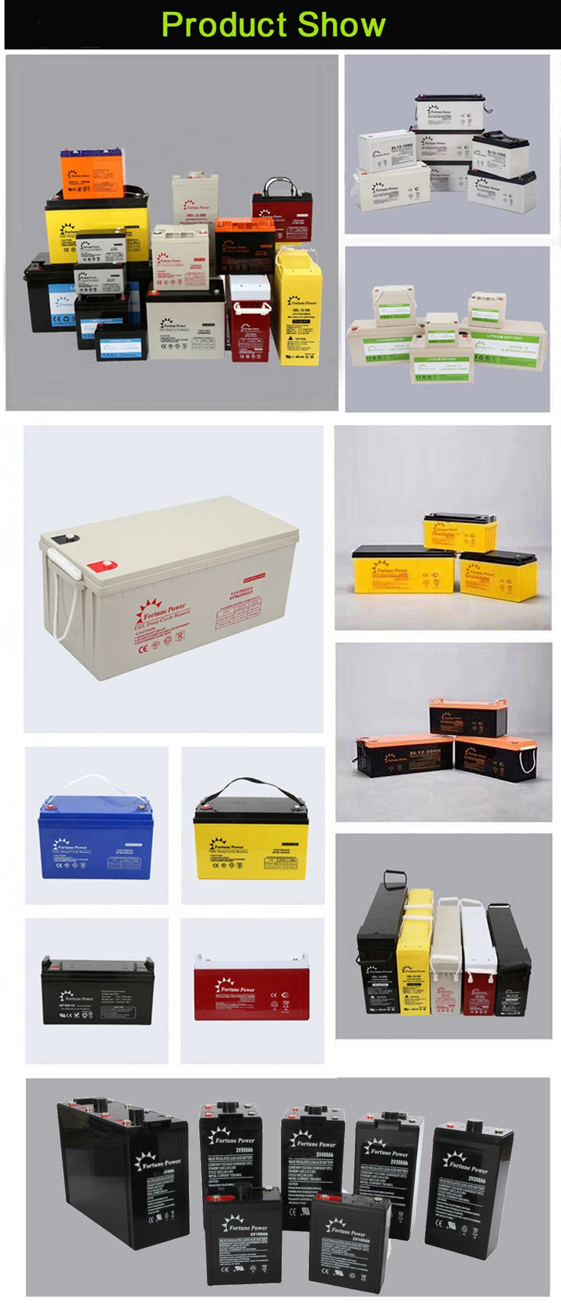 100% Full Capacity 12V 200ah Gel Deep Cycle Battery