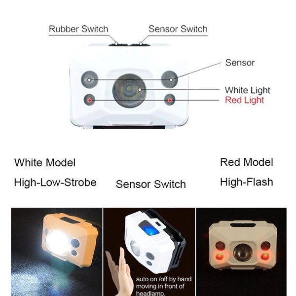 ABS Plastic Sensor LED Light Head Torch