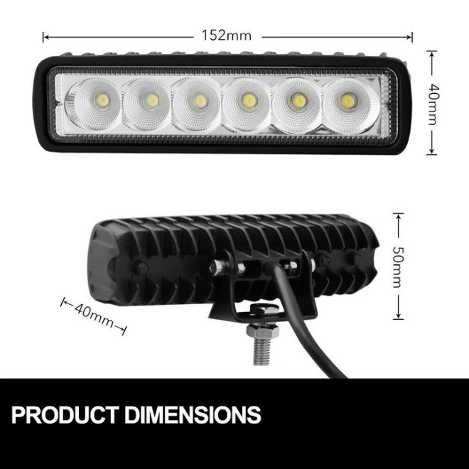 18W 12V 24V LED Mini Work Lights Auxiliares Auto Moto Alta Baja Motorcycle Farol De Milha 4X4 off-Road ATV UTV Faros LED Barras 6 Inch LED Work Light Bar